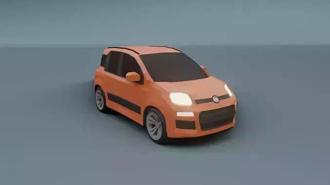 Fiat Panda 2012 low poly 3D model