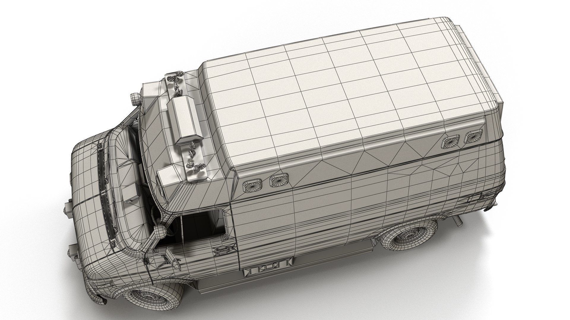 American ambulance car Low-poly 3D model_18