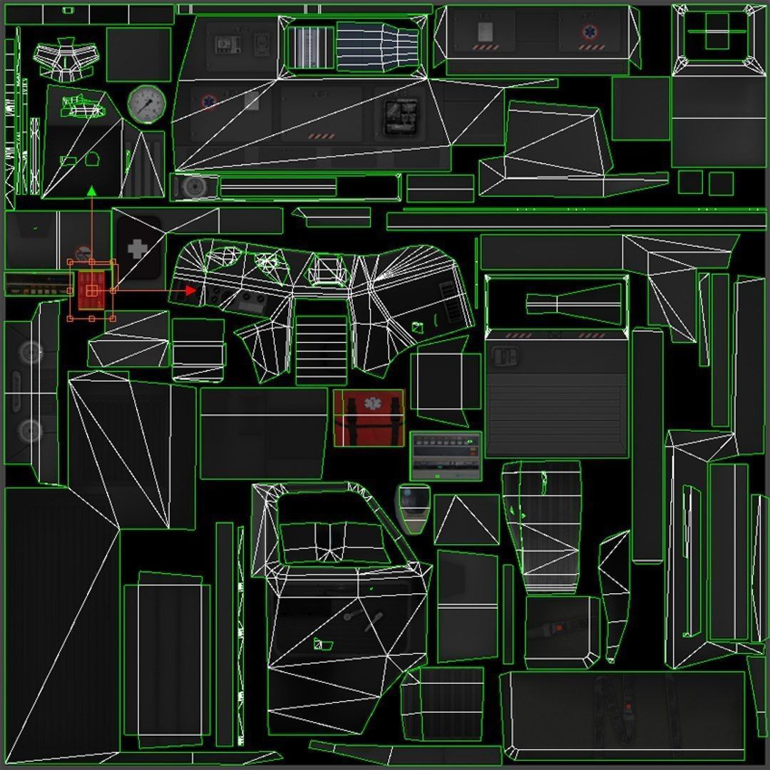 American ambulance car Low-poly 3D model_38