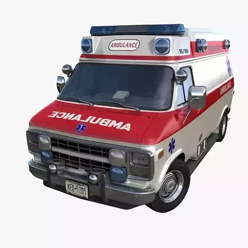 American ambulance car Low-poly 3D model