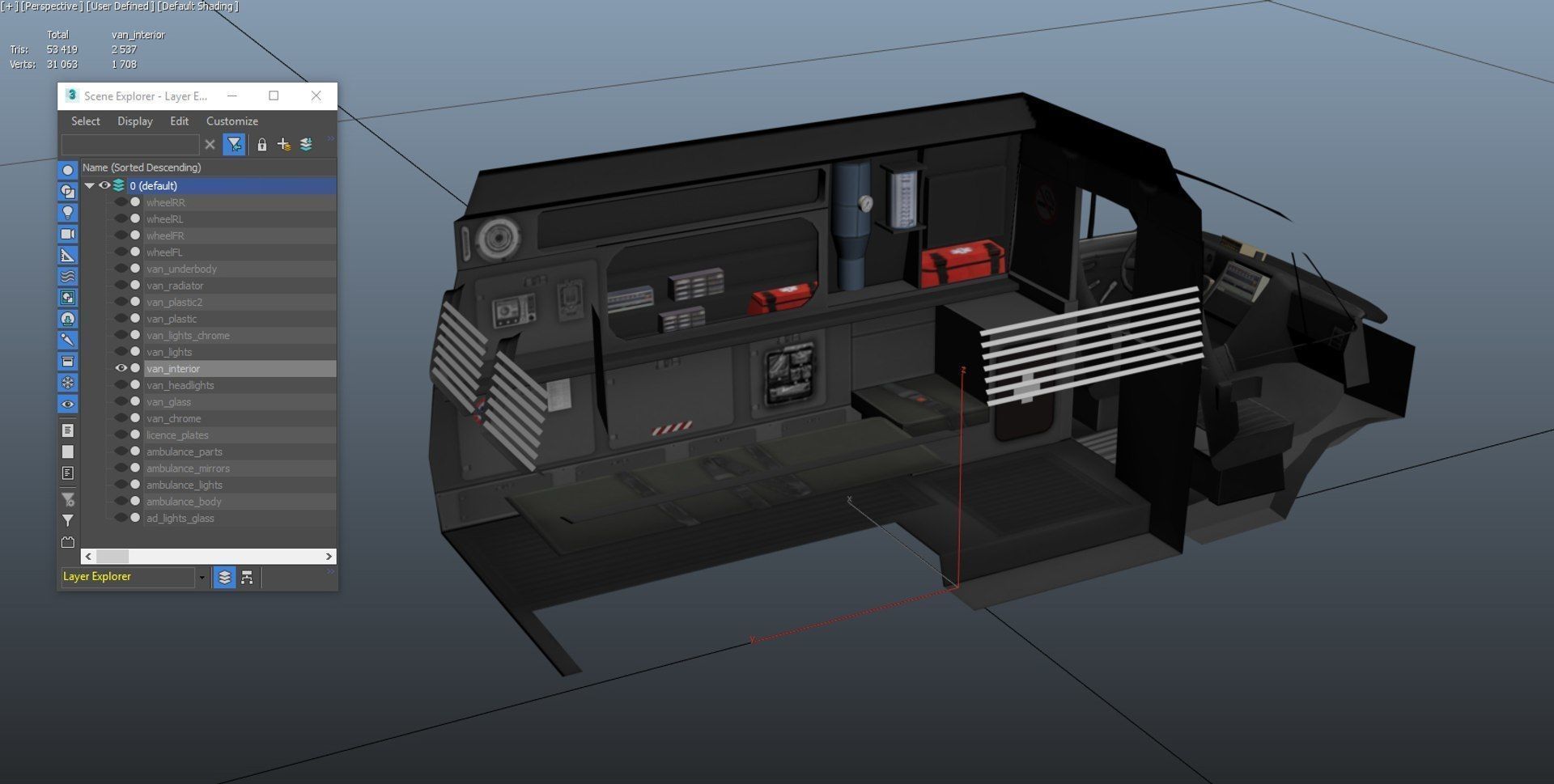 American ambulance car Low-poly 3D model_32