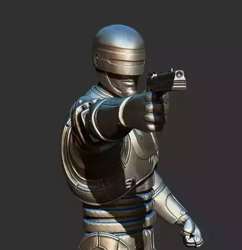 Robocop robot holding gun