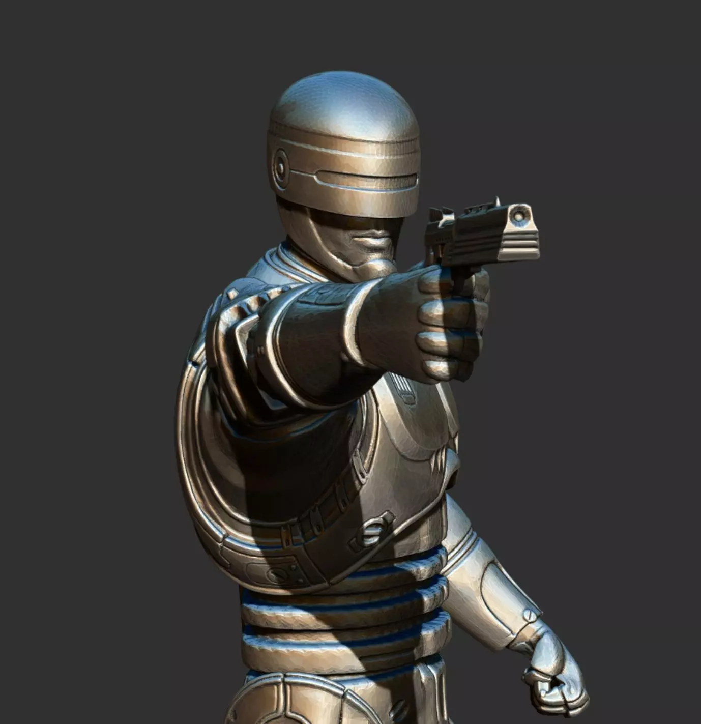 Robocop robot holding gun 3D print model_0