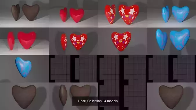 Heart Collection two hearts on table 