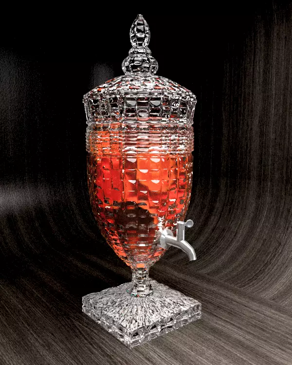 Juice jar with oranges for table decoration 3D model_0