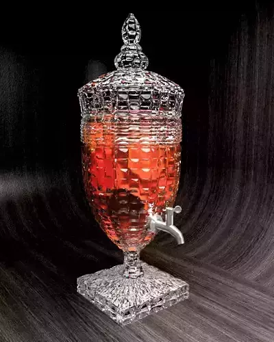 Juice jar with oranges for table decoration