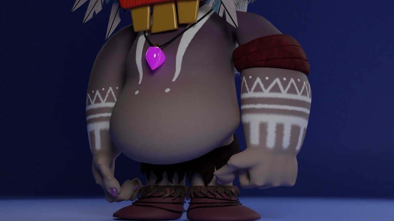 Shaman native american mask 3D model_5