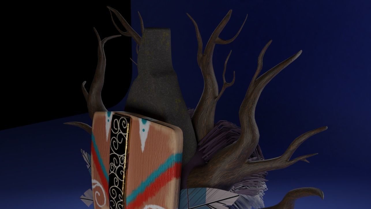 Shaman native american mask 3D model_4