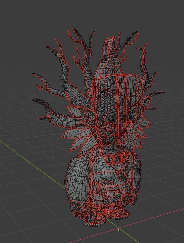 Shaman native american mask 3D model_7