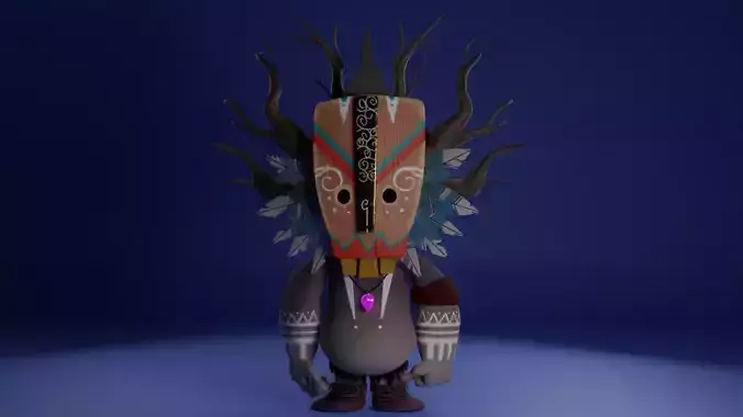Shaman native american mask 3D model Shaman native american mask 3D model