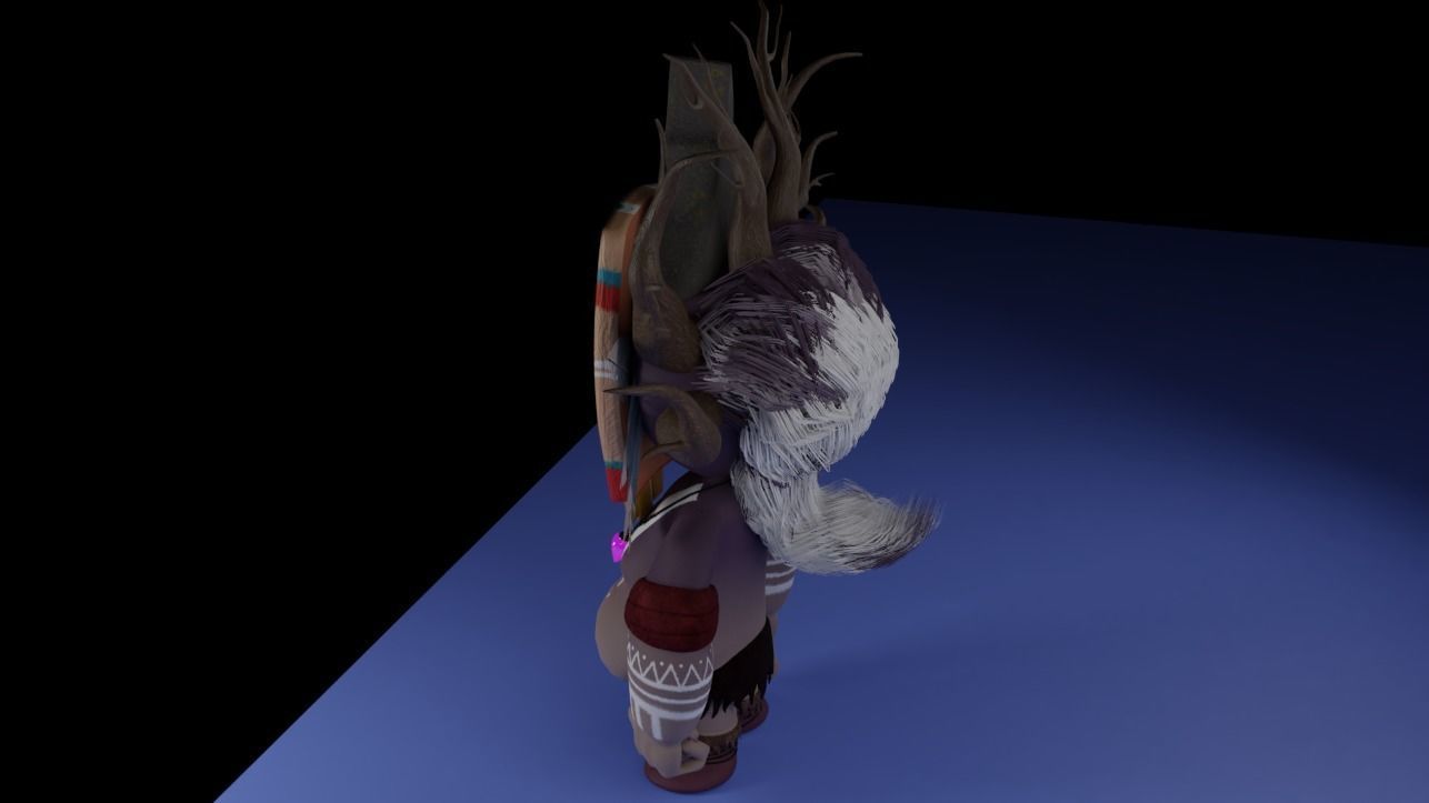 Shaman native american mask 3D model_2