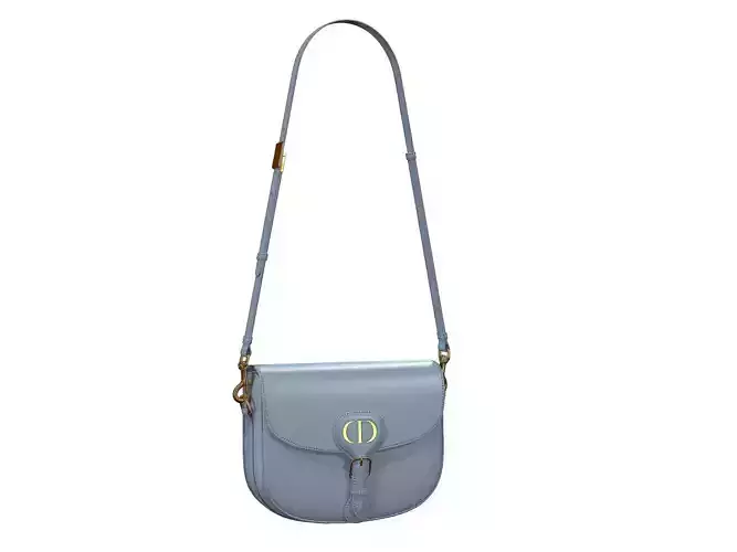 Dior Bobby Bag Medium Blue Leather Low-poly 3D model