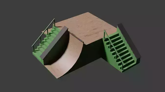 Skate Ramp 01 Low-poly 3D model