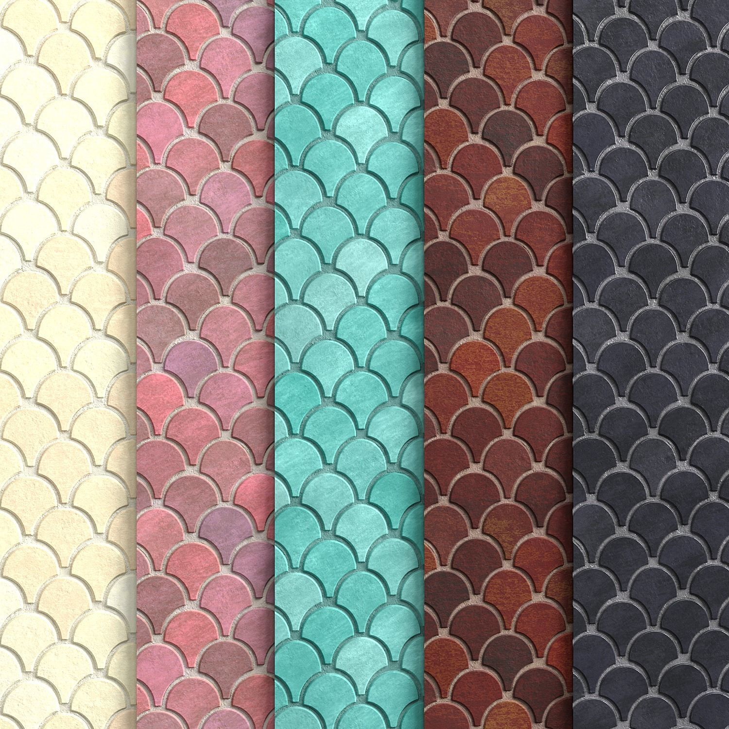 Materials 6- Fish scale tiles PBR Texture_3