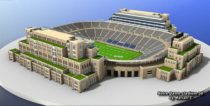 Notre Dame Stadium Low-poly 3D model 2