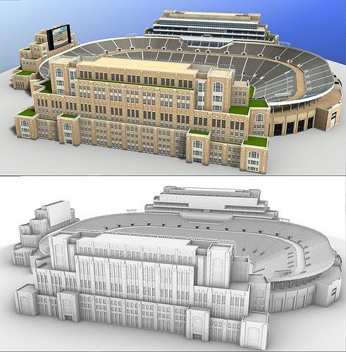 Notre Dame Stadium Low-poly 3D model 6