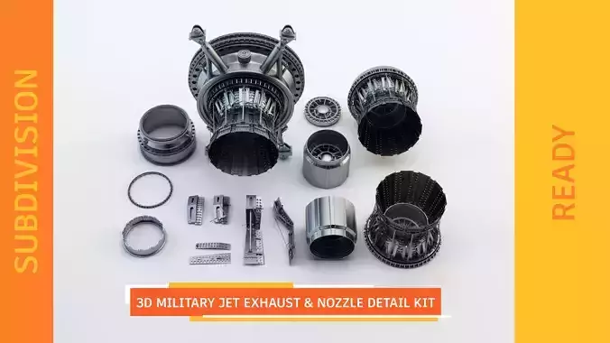 3d Military Jet Exhaust and Nozzle Detail kit