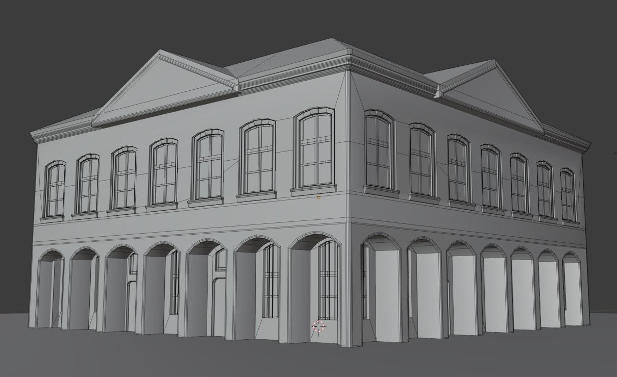 Urban Building Low-poly 3D model_7