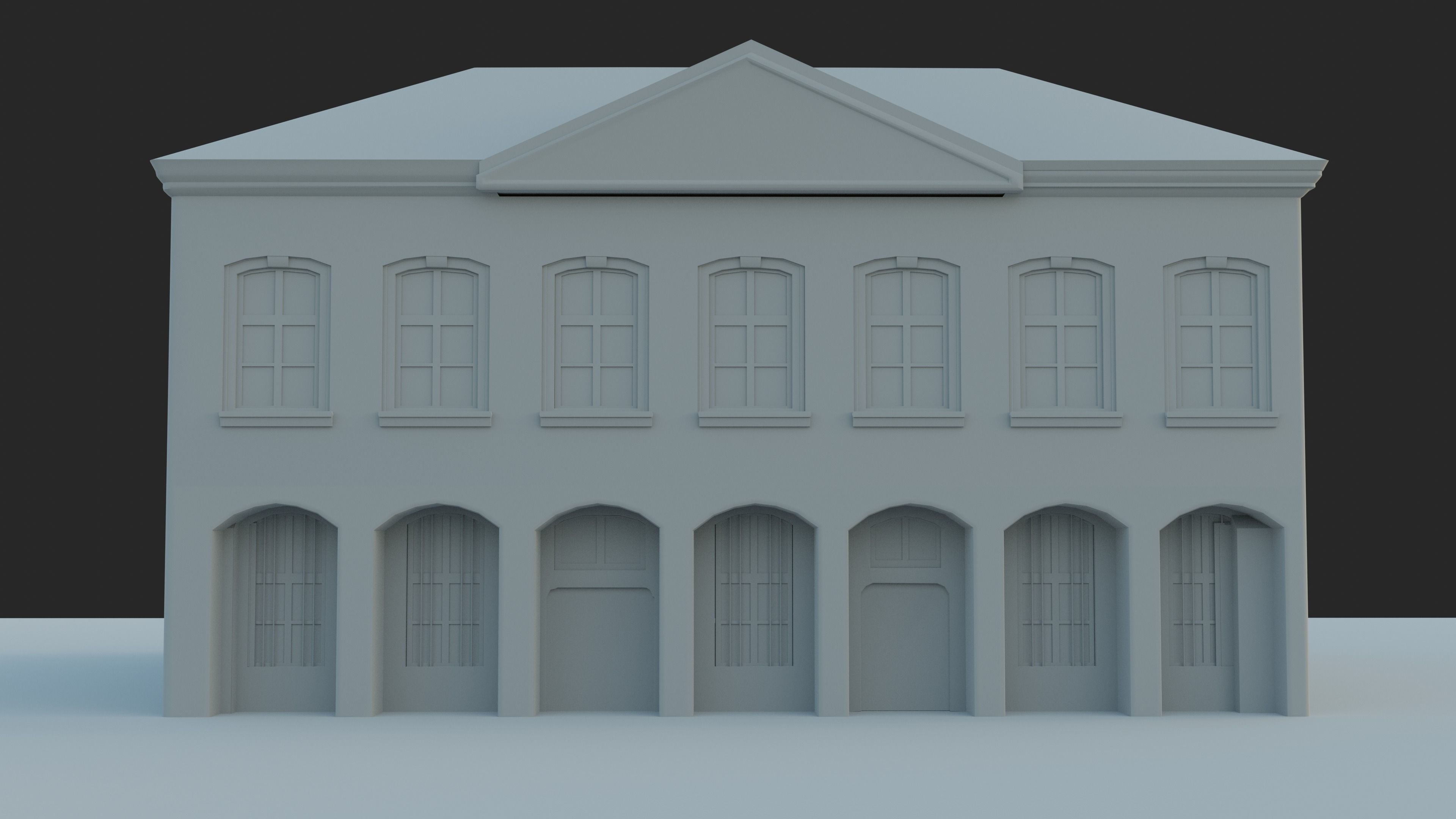 Urban Building Low-poly 3D model_6