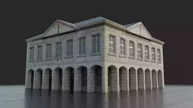Urban Building Low-poly 3D model