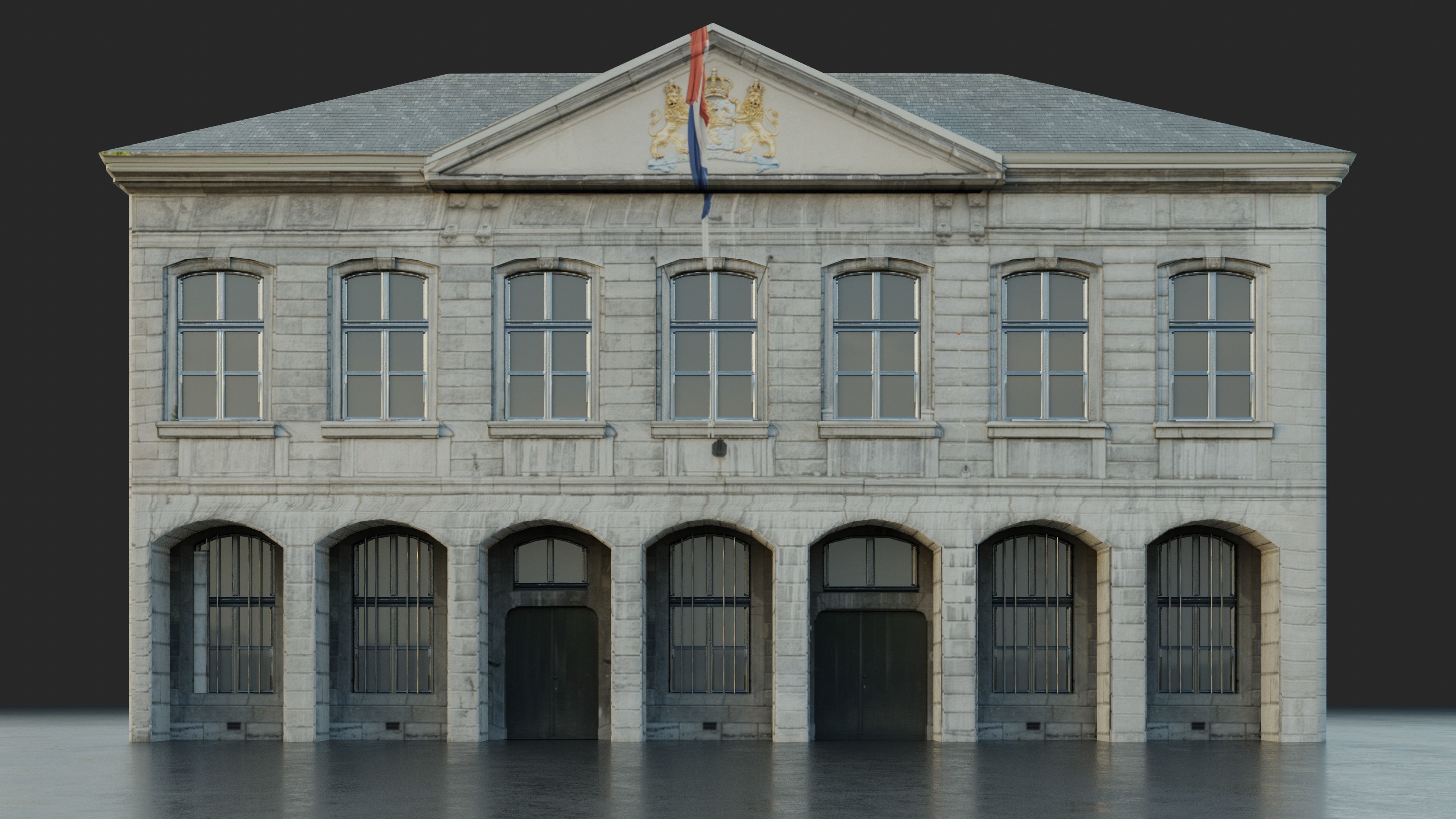 Urban Building Low-poly 3D model_2