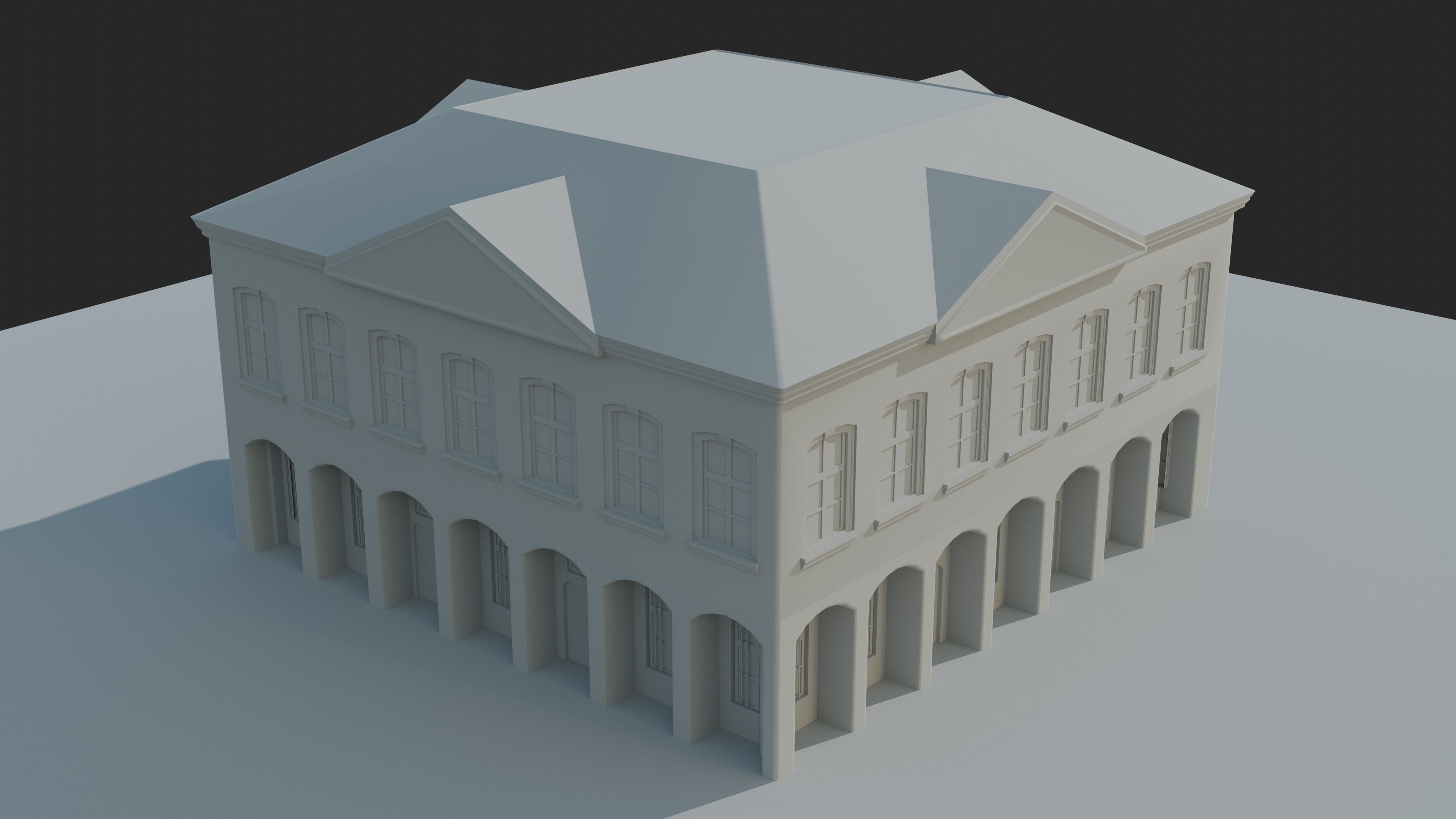 Urban Building Low-poly 3D model_5