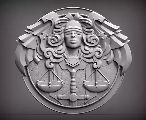 Themis goddess of justice bas-relief for 3d print 3D print model