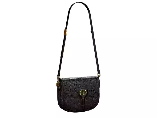 Dior Bobby Bag Medium Black Hand-Embossed Low-poly 3D model