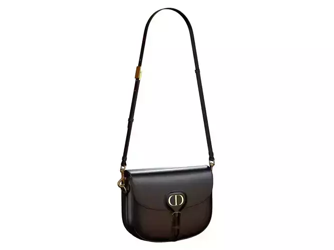 Dior Bobby Bag Medium Black Leather Low-poly 3D model