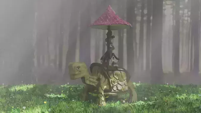 Giant Turtle low and high poly mesh