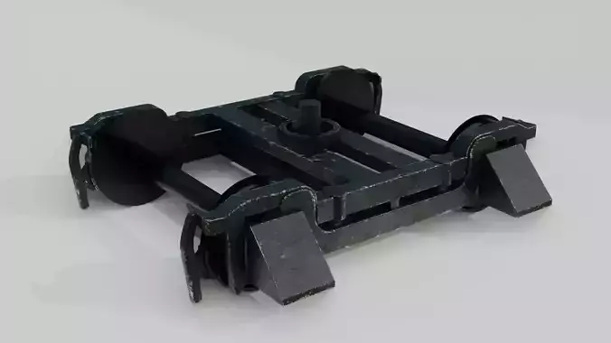 Train axis 3D model Low-poly 