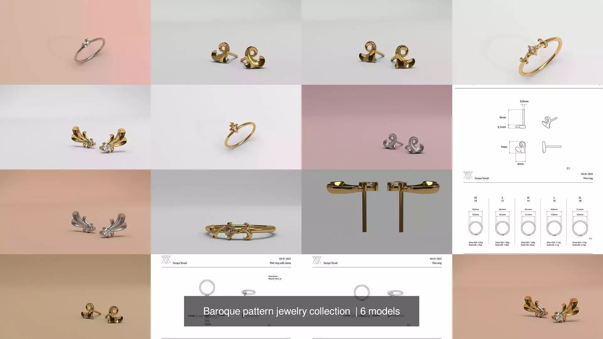 Baroque pattern jewelry collection  _0