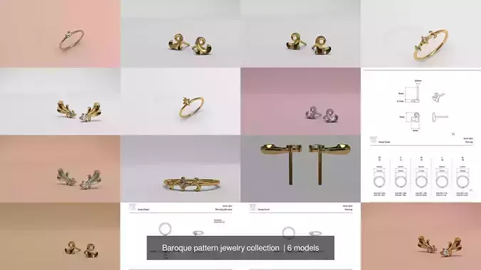 Baroque pattern jewelry collection 