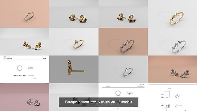 Baroque pattern jewelry collection  