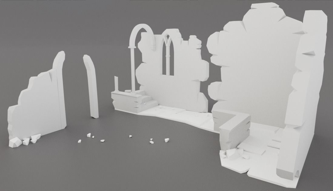 House Ruin 3D model Low-poly 3D model_8