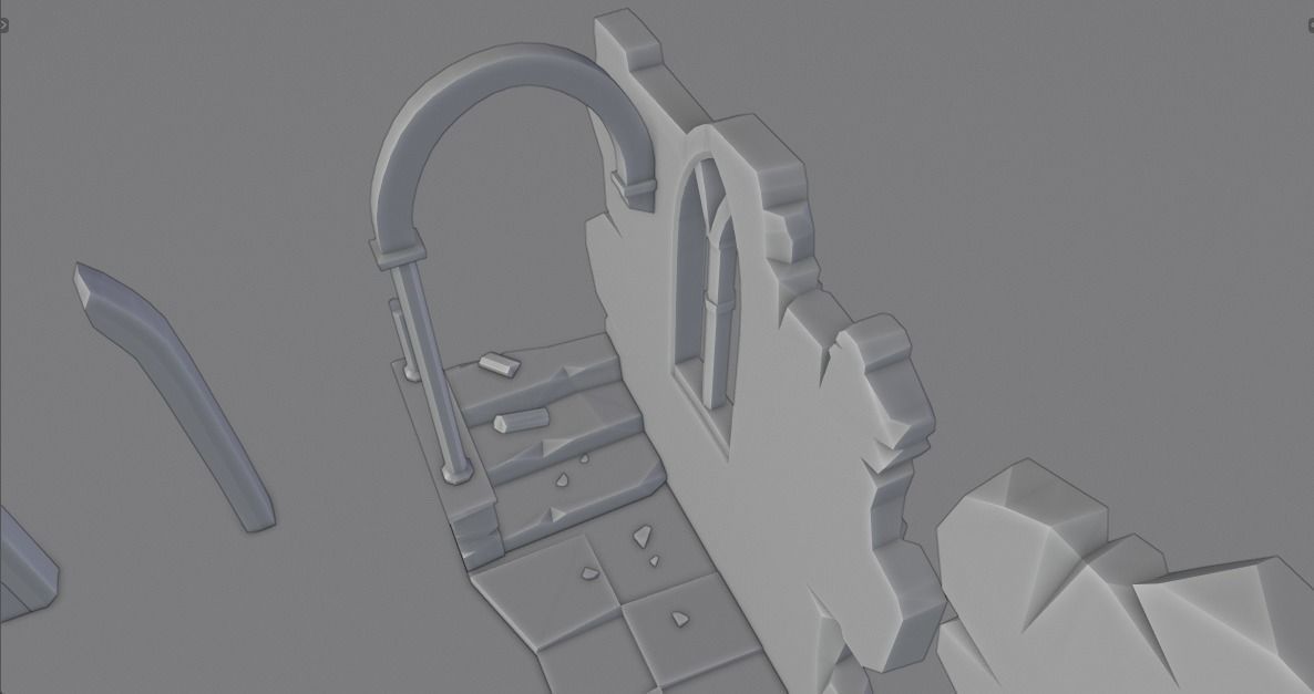 House Ruin 3D model Low-poly 3D model_10