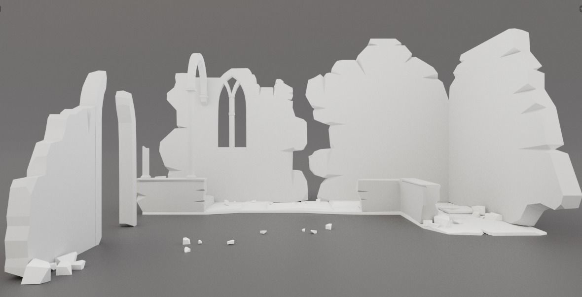 House Ruin 3D model Low-poly 3D model_4