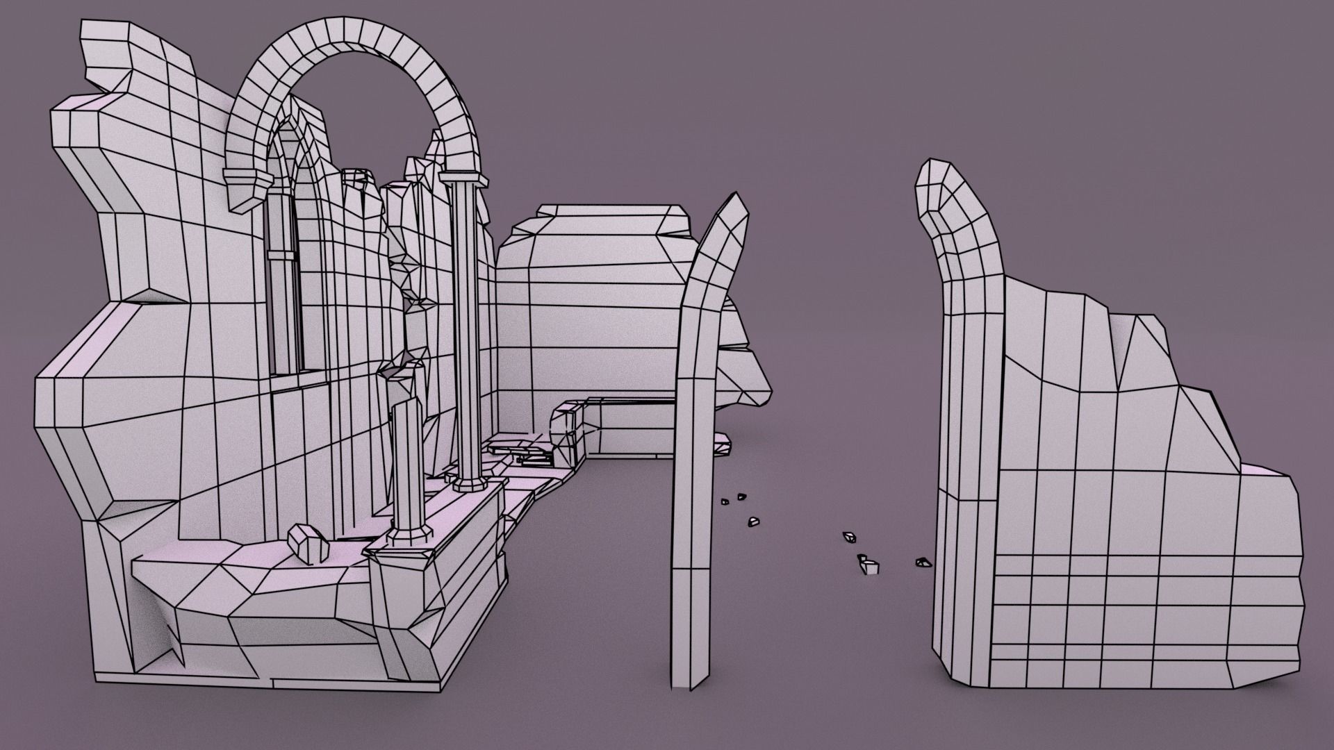 House Ruin 3D model Low-poly 3D model_20