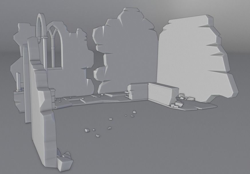 House Ruin 3D model Low-poly 3D model_9