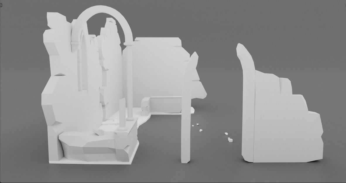 House Ruin 3D model Low-poly 3D model_5