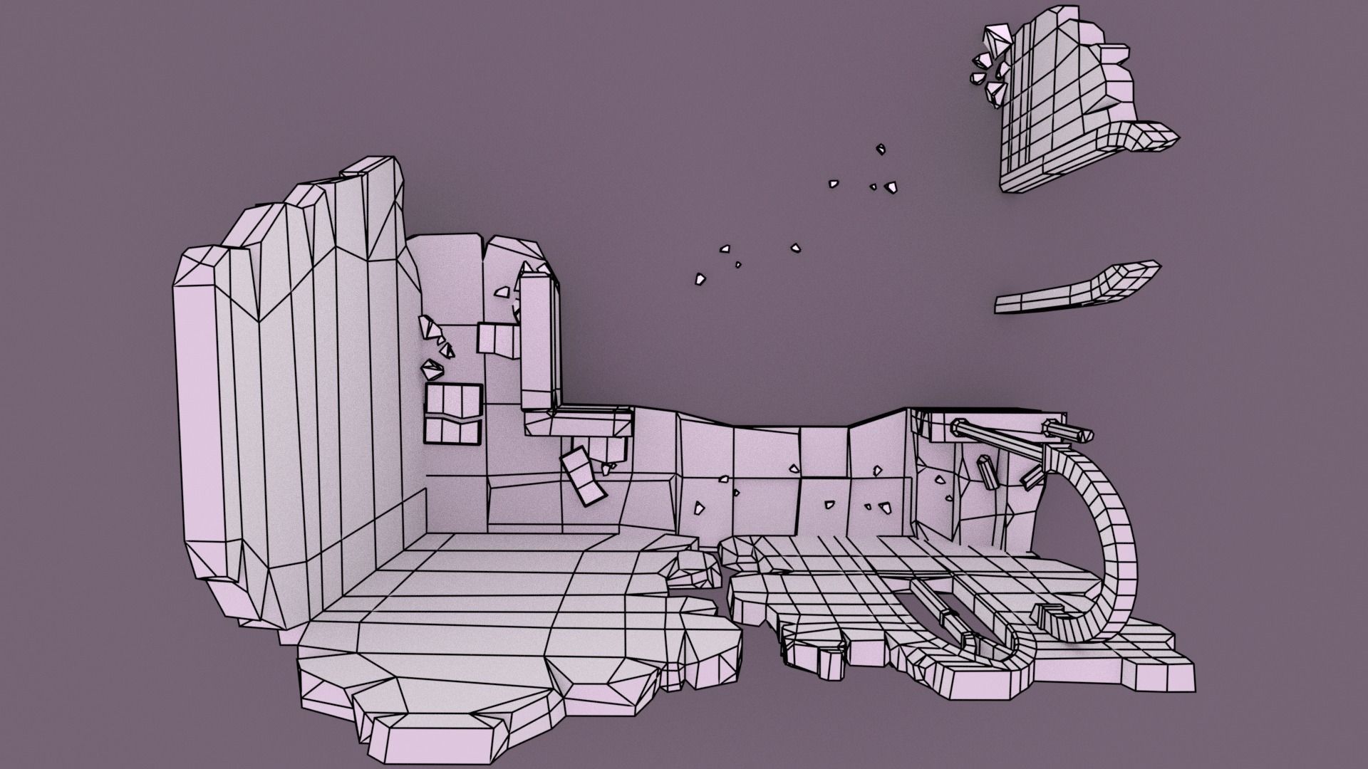 House Ruin 3D model Low-poly 3D model_23