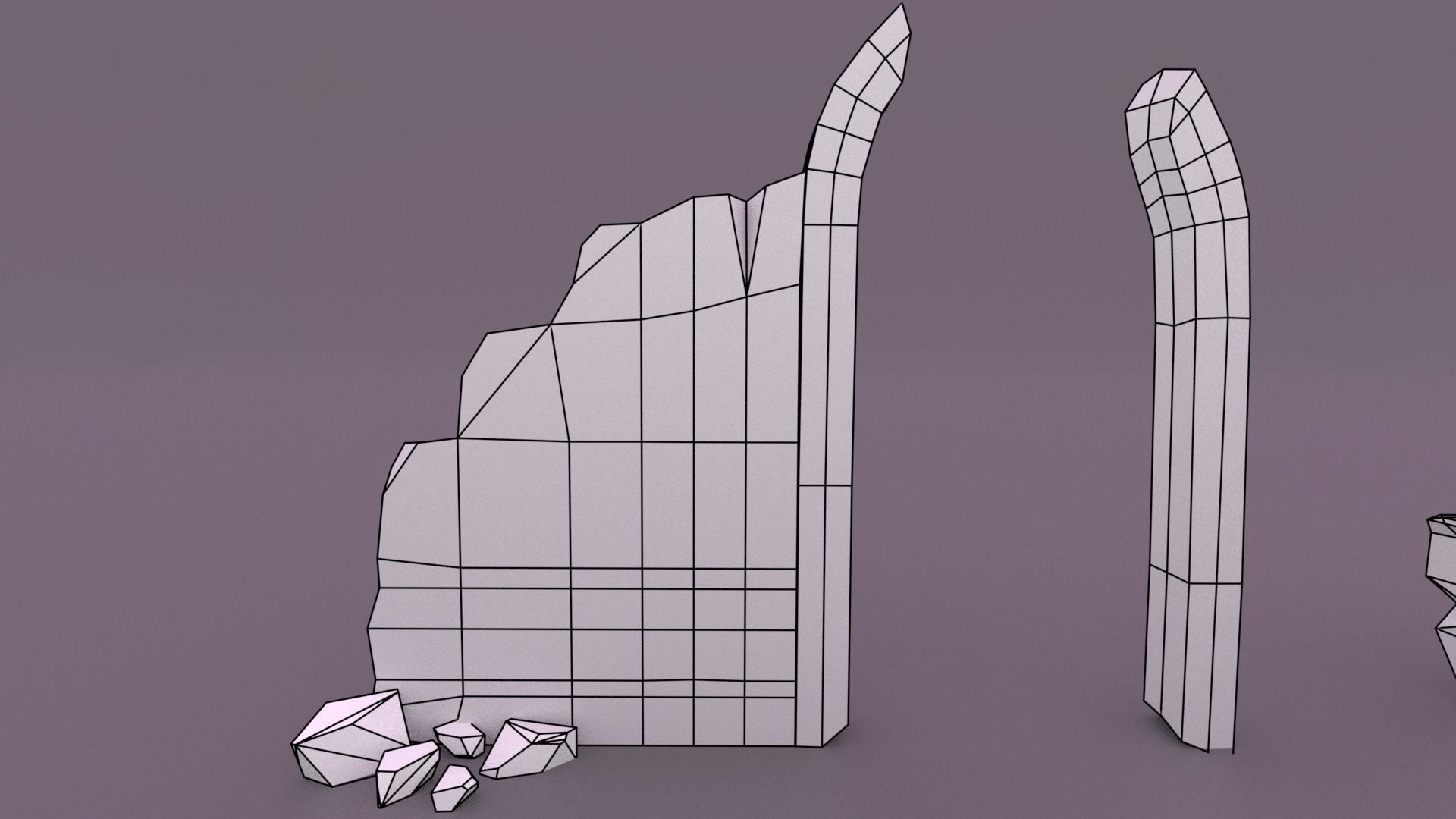 House Ruin 3D model Low-poly 3D model_21