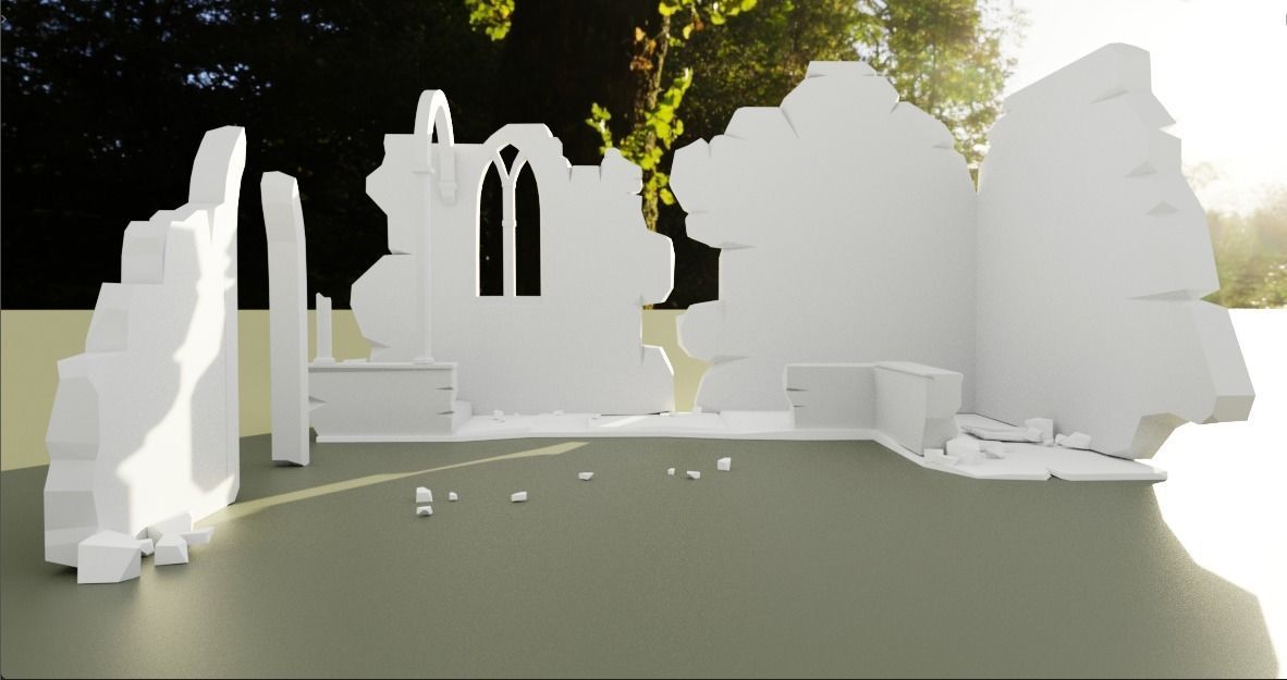 House Ruin 3D model Low-poly 3D model_3