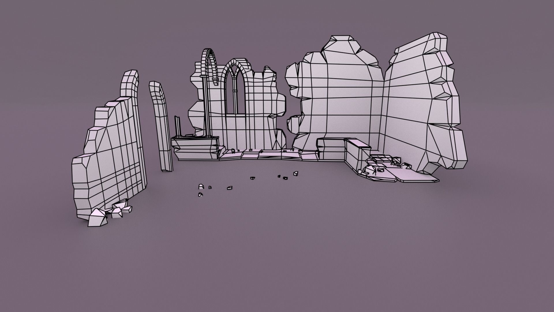 House Ruin 3D model Low-poly 3D model_17