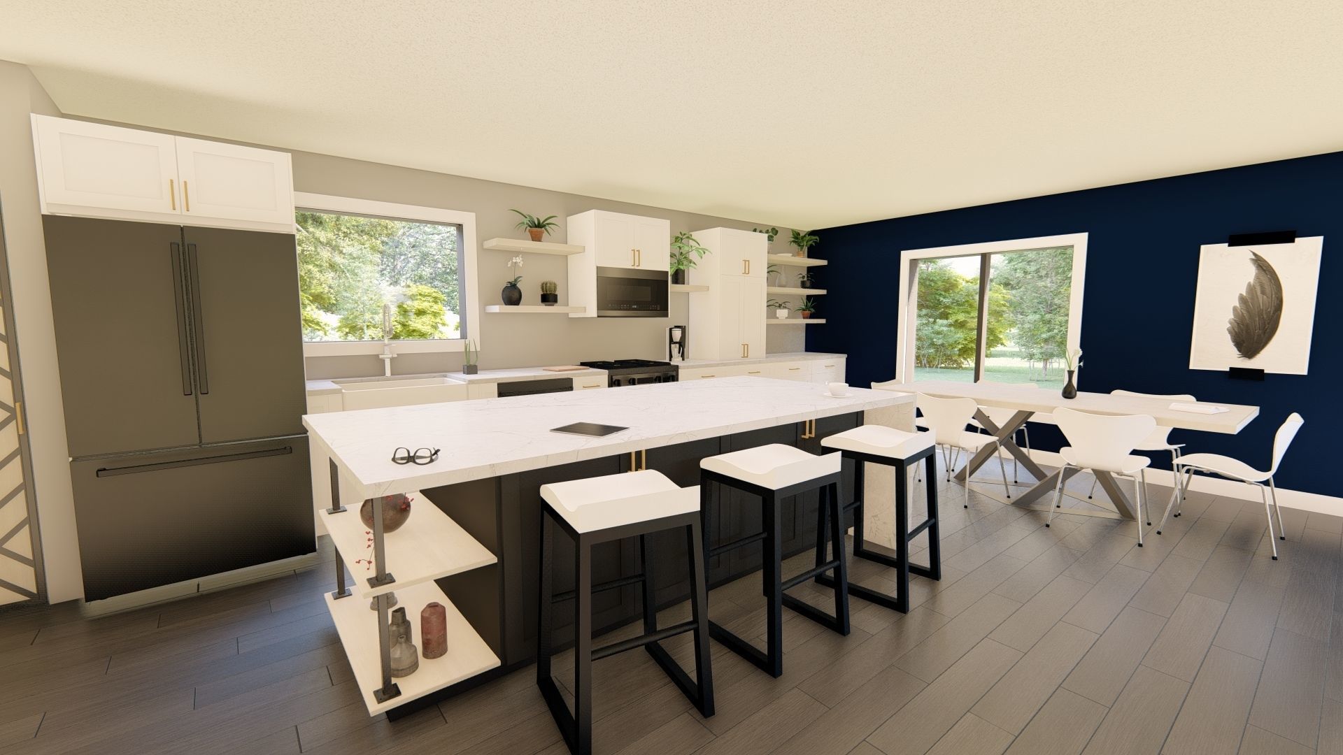 Kitchen Model living room of person floor plan Free 3D model_1