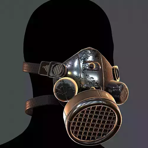 Gas mask helmet 3d model scifi Low-poly 