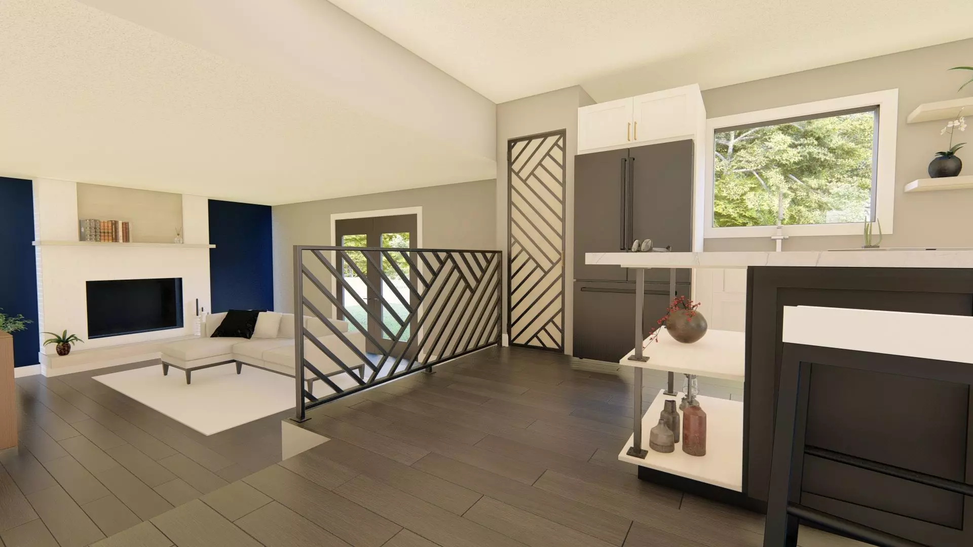 Metal Custom Railing Free 3D model_0