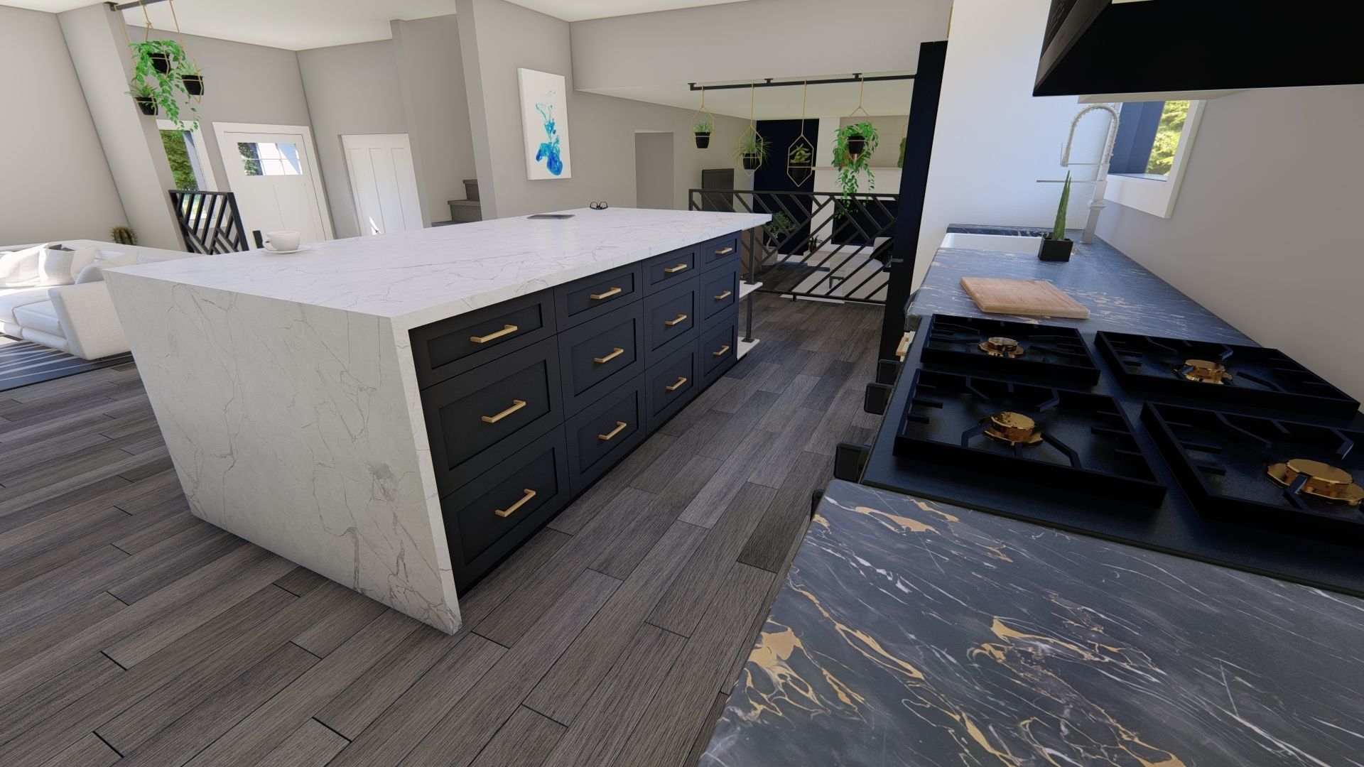 Stove person tiny house kitchen Free 3D model_1