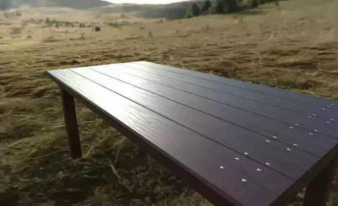Wooden table - Lowpoly for games - Bhslide