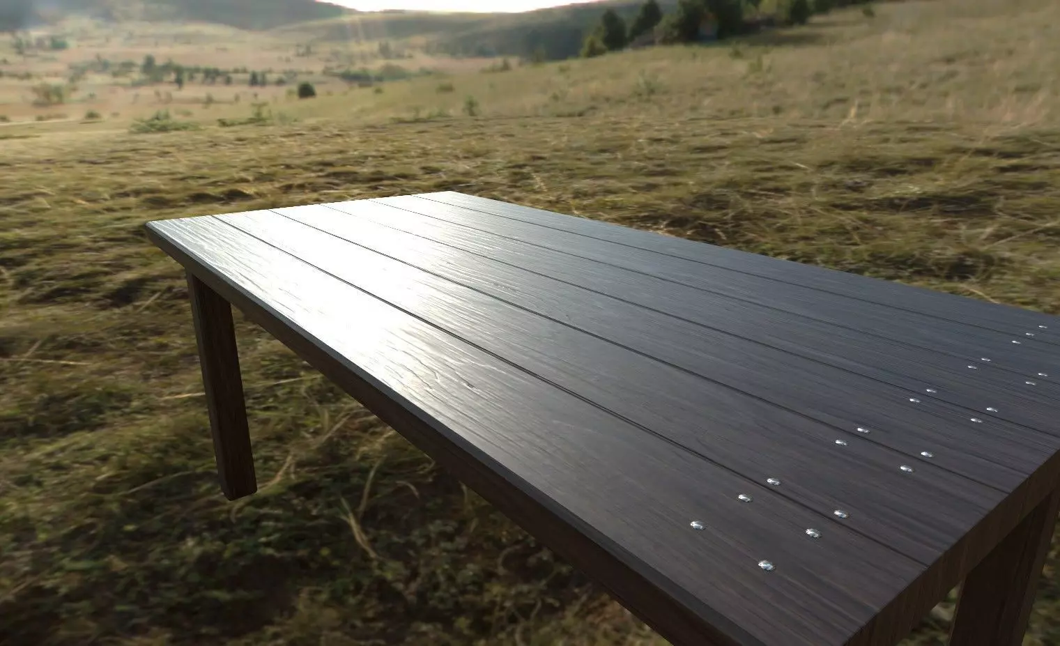 Wooden table - Lowpoly for games - Bhslide Low-poly 3D model_0